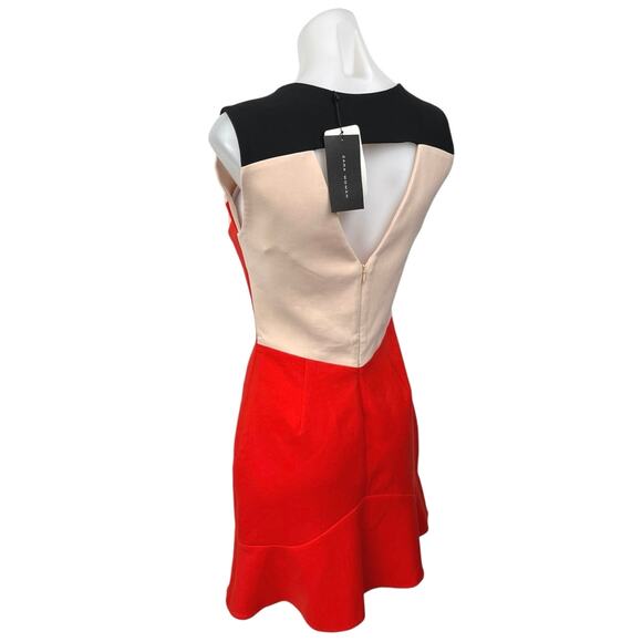NEW Zara Multicolor Colorblock Sleeveless Zip Cutout Mini A-line Tank Dress Sz S - Picture 3 of 6